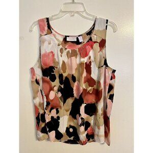 Chico’s Womens Nylon Multicolor Floral Sleeveless Shirt Size XL